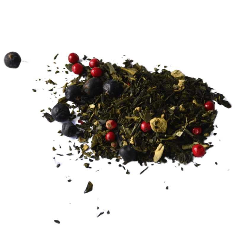 Rundt en einebærbusk